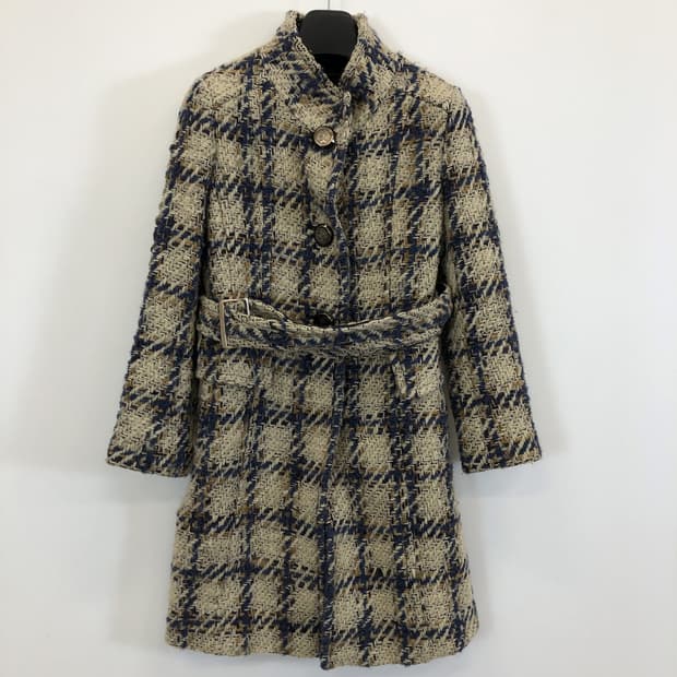 모조에스핀 벨티드 트위드코트 85-91-164
