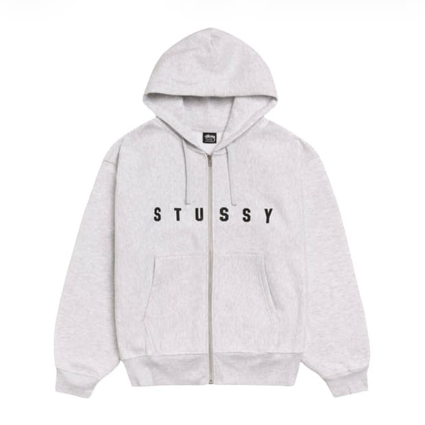 스투시 후드집업 m 애쉬헤더