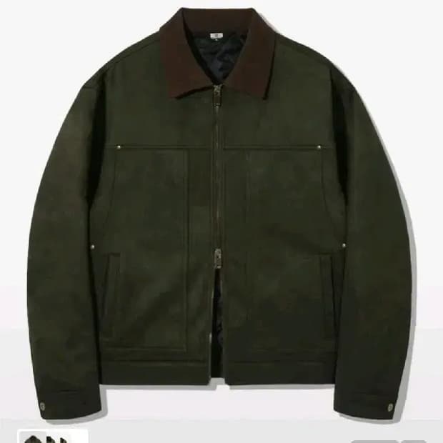 트릴리온 코듀로이 카라 스웨이드 집업 워크자켓 카키 L