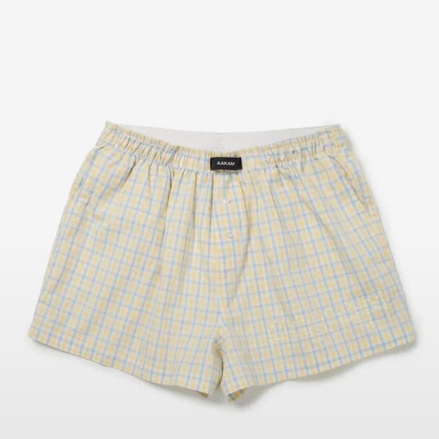 아캄 쇼츠 박서팬츠 Check Boxer Yellow 새깅팬츠