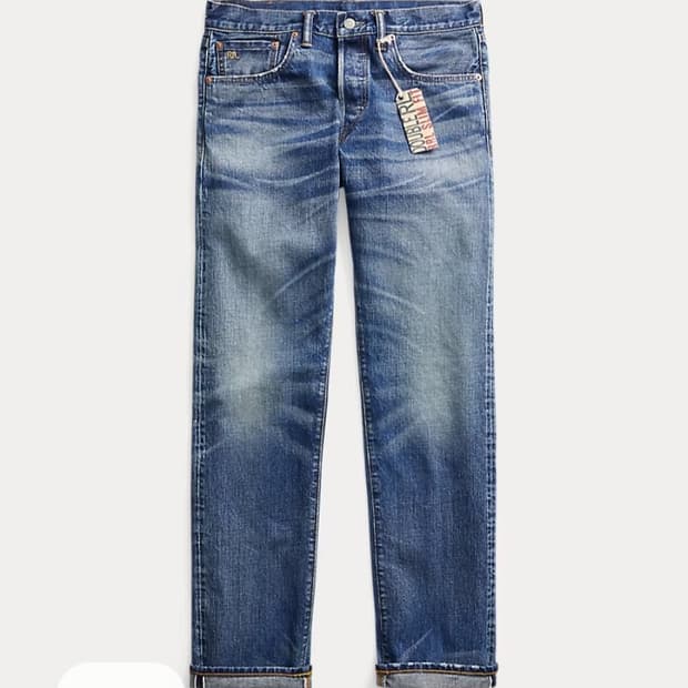 RRL 더블알엘 힐스뷰 슬림핏 셀비지 데님