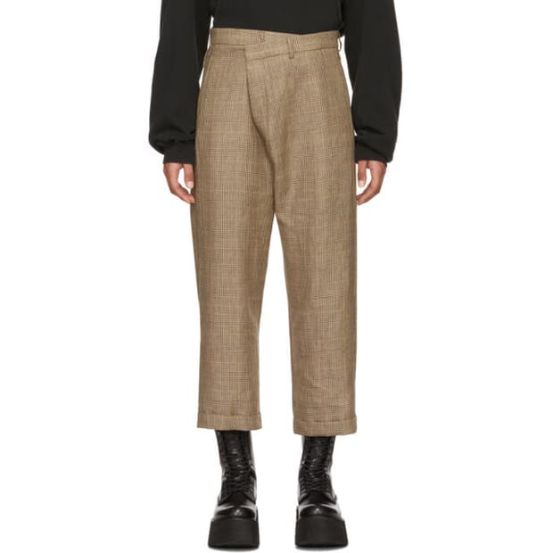 R13 알써틴 크로스오버 체크 팬츠 