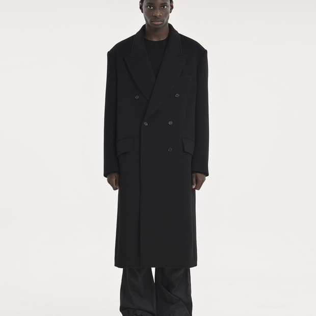 브라운야드 더블 브레스티드 코트 23fw 블랙 4