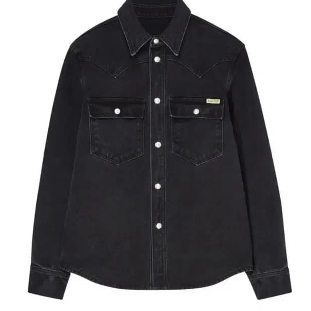 새상품) 애프터프레이 크루저 데님 워시드 셔켓 블랙 L 사이즈