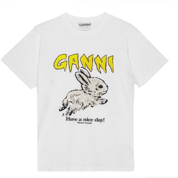 가니(ganni) 릴랙스드 버니 티셔츠