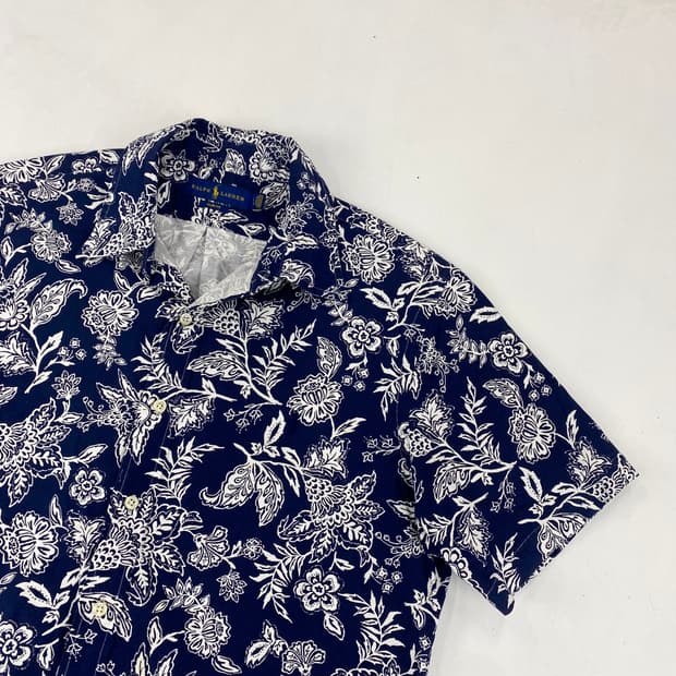 폴로 신형 패턴 하와이안 하프 셔츠 (100)