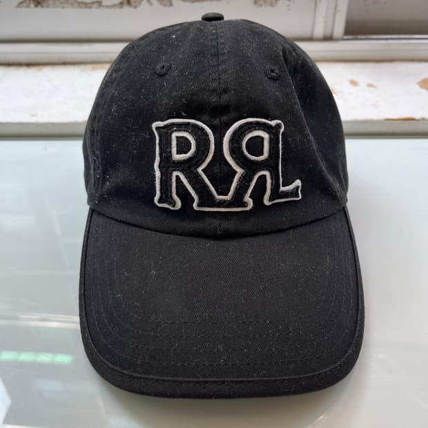 RRL 더블알엘 로고 볼캡 / 랄프로렌 빈티지 가죽 스트랩 모자 검정