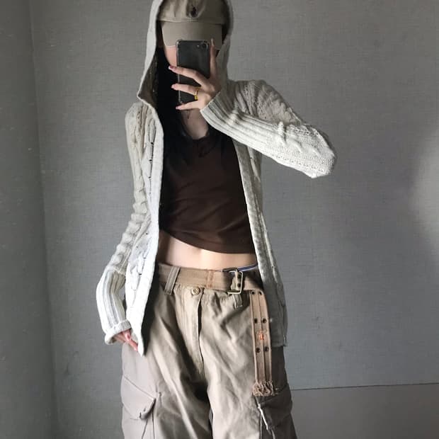 아베크롬비 아이보리 후드 가디건