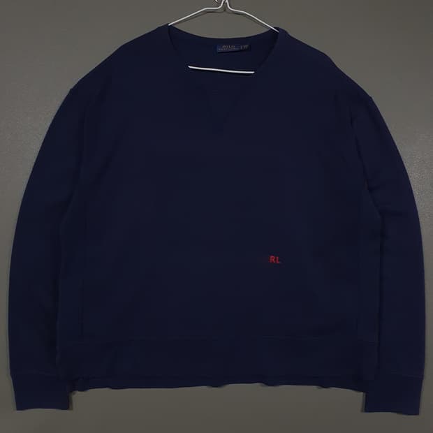 L (100) 폴로 랄프로렌 신형 RL 네이비 맨투맨 스웻셔츠 롱슬리브