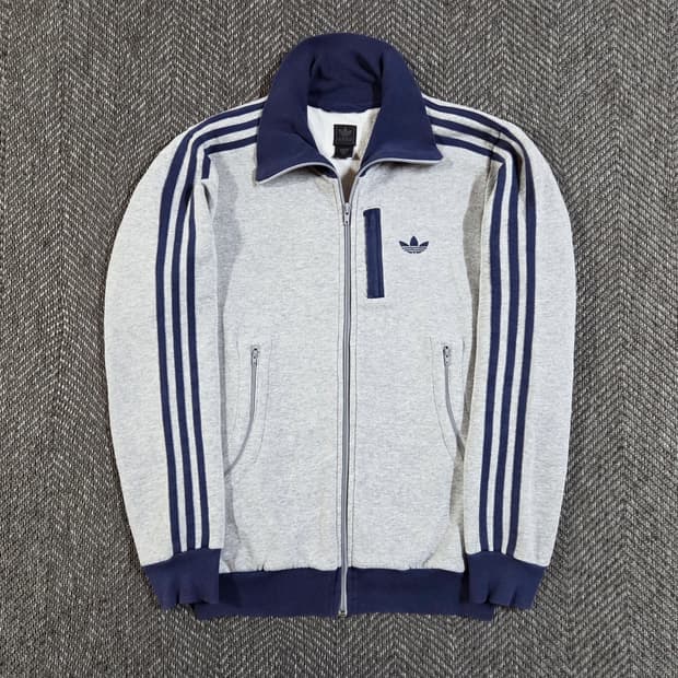 아디다스 파이어버드 코튼 네이비 그레이 트랙탑 져지