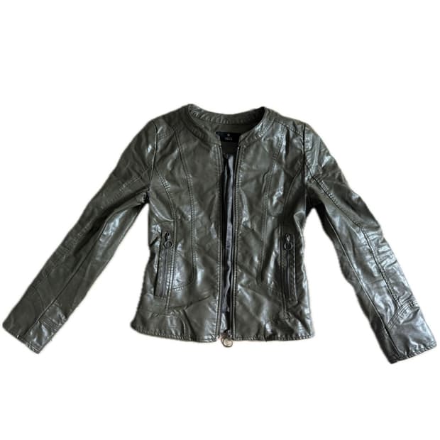 빈티지 카키 레더자켓