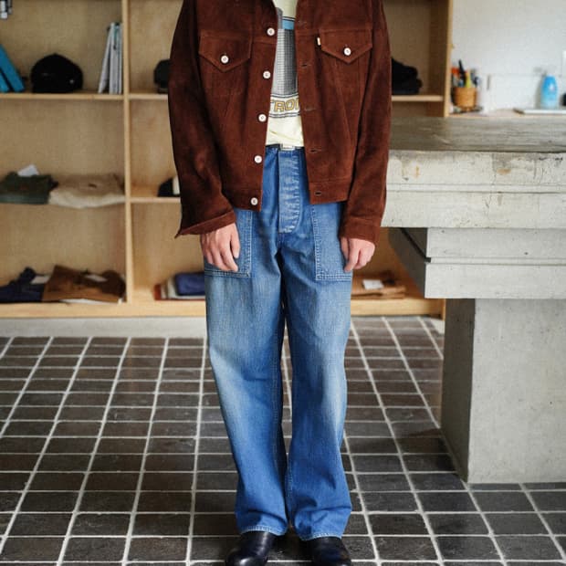 헤릴 US NAVY DENIM TROUSERS (VINTAGE WORN)