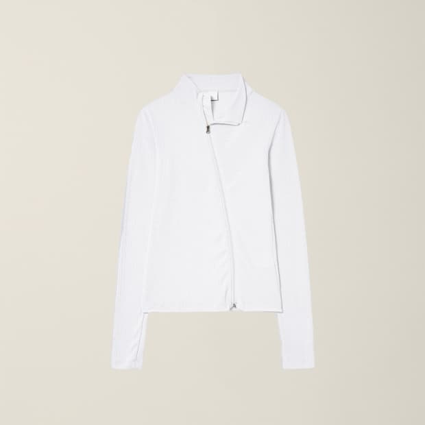 누마레 curved ribbed zip up