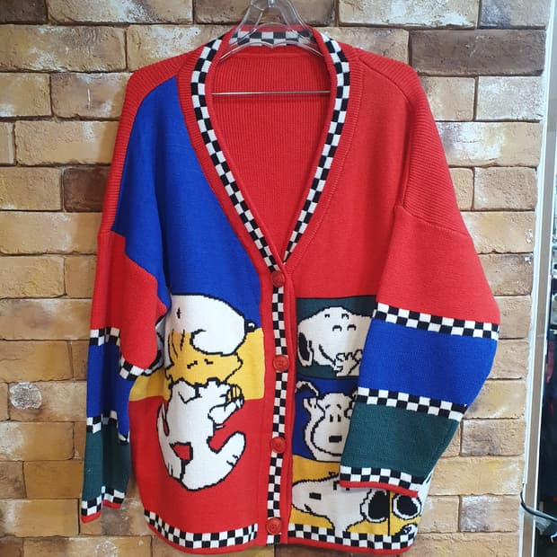 스누피 레드가디건