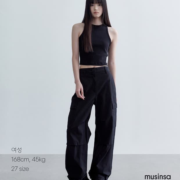 무탠다드 카고팬츠 블랙 26사이즈