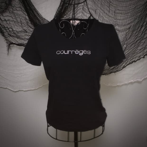 Courreges glitter lettering slim T