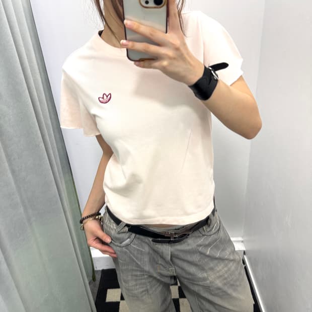 아디다스 핑크 반팔티
