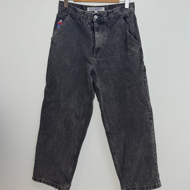 [레어] 폴라스케이트 빅 보이 워크 팬츠 워시드 블랙 S