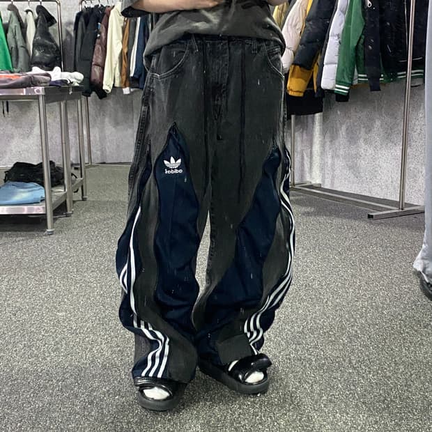 아디다스 커스텀 데님 믹스업 팬츠 B2991