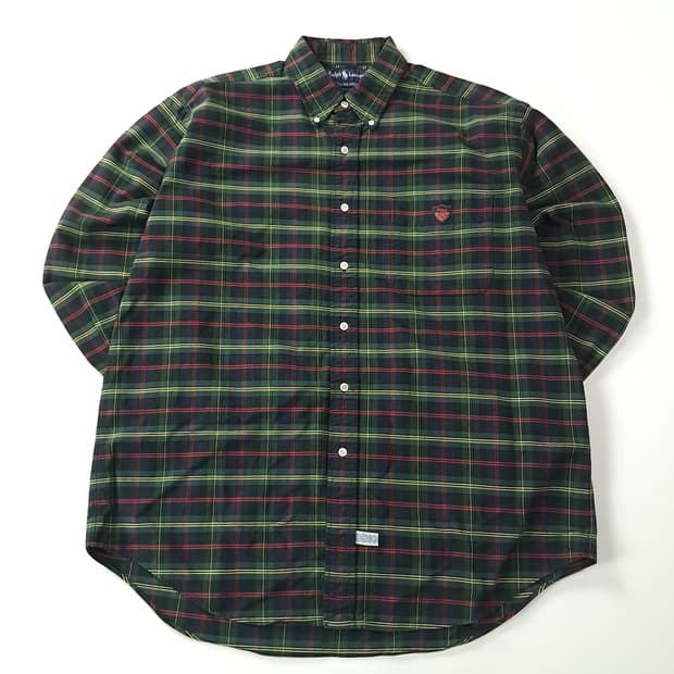 CK194 M 폴로 90s 빅셔츠 모덜 블랙워치 쉴드 엠블럼 셔츠 남방