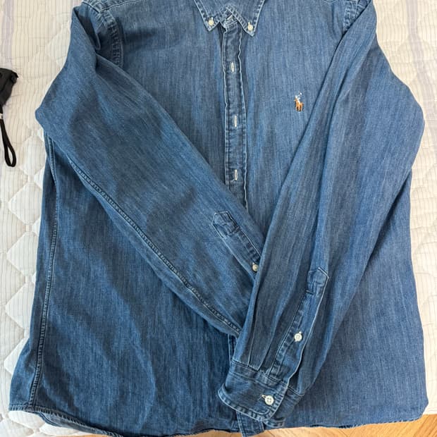 폴로 랄프로렌 데님 샴브레이 셔츠 M 큐알정품