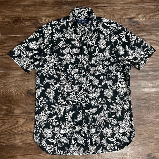 폴로 랄프로렌 하와이안 캠프 셔츠 블랙