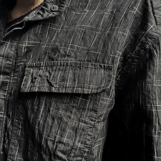 [M] blackmerle double sleeve field shirt