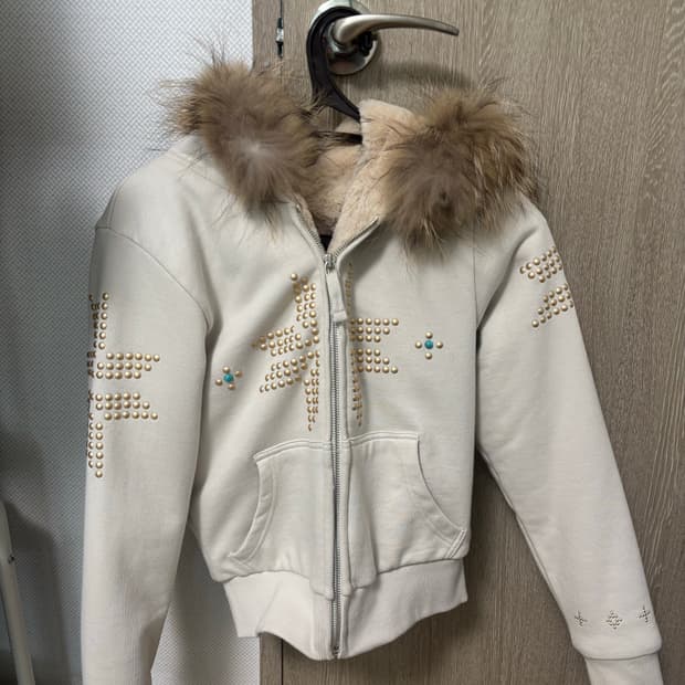 스컬프터 퍼 후드집업