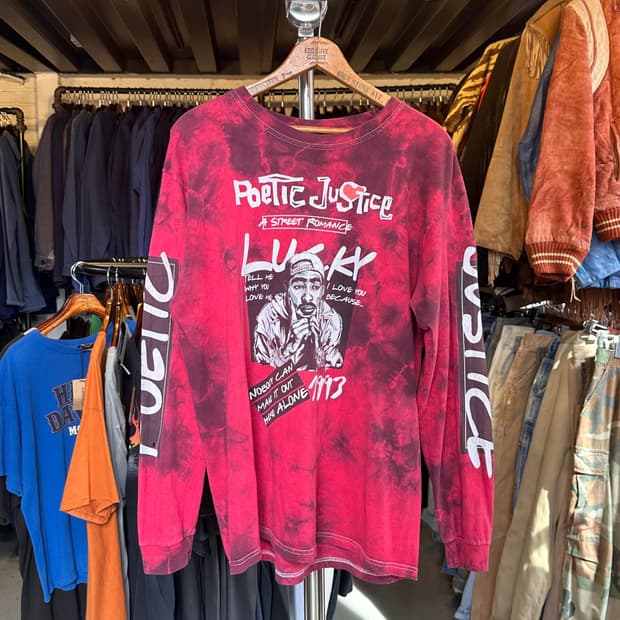 2pac 투팍 래퍼 타이다이 프린팅 롱슬리브 티셔츠