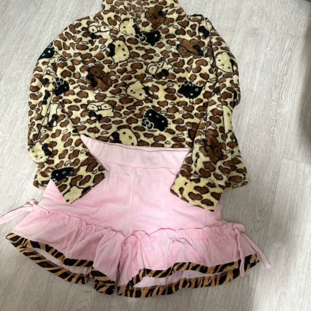 키티 호피 핑크갸루 코디셋