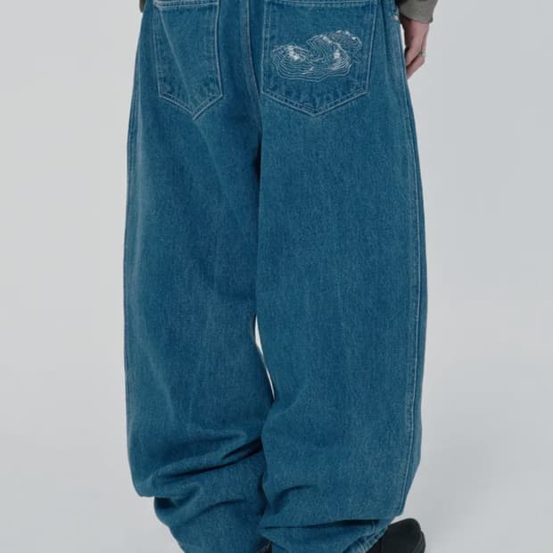 스웨이드 컨투어 포켓 데님