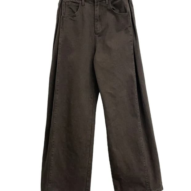 빈티지 브라운 와이드 팬츠