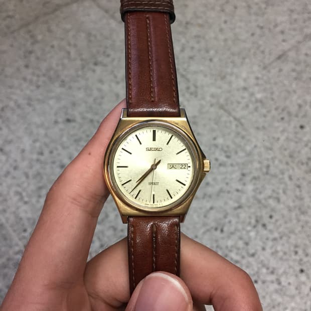 90s seiko spirit quatz gold day-date