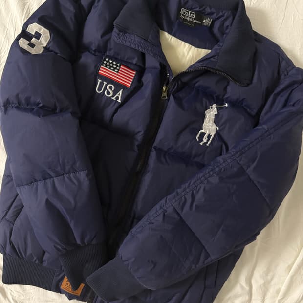 폴로 빅포니 성조기 패딩