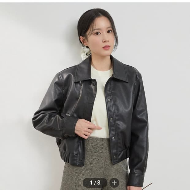 로엠(Roem) 블루종 페이크레더 자켓 S