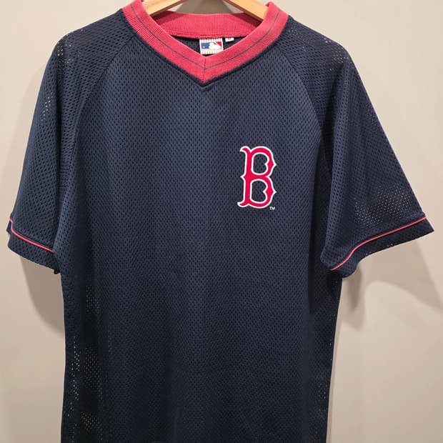 빈티지 MLB 보스턴 레드삭스 여름 메쉬 베이스볼 저지티