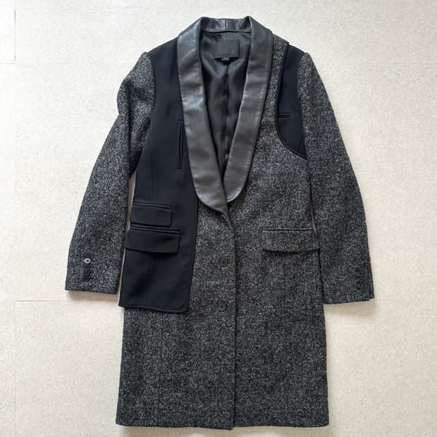 알렉산더왕 레이어드 블레이저 레더 코트