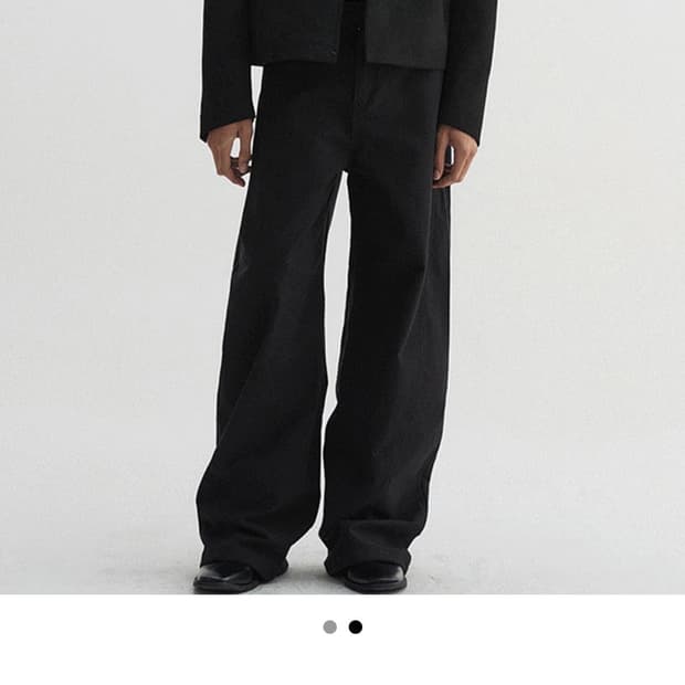 DNSR - 트윌 커브드 치노 팬츠 - XL - BLACK