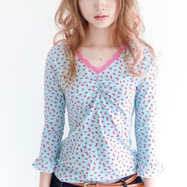 샵페어리 스트로베리 레이스 탑 민트