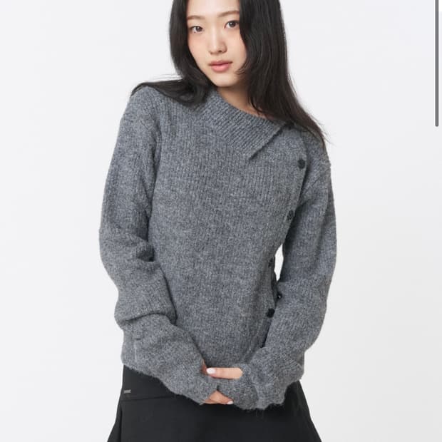 미세키서울 니트 ( Side button knit GREY )