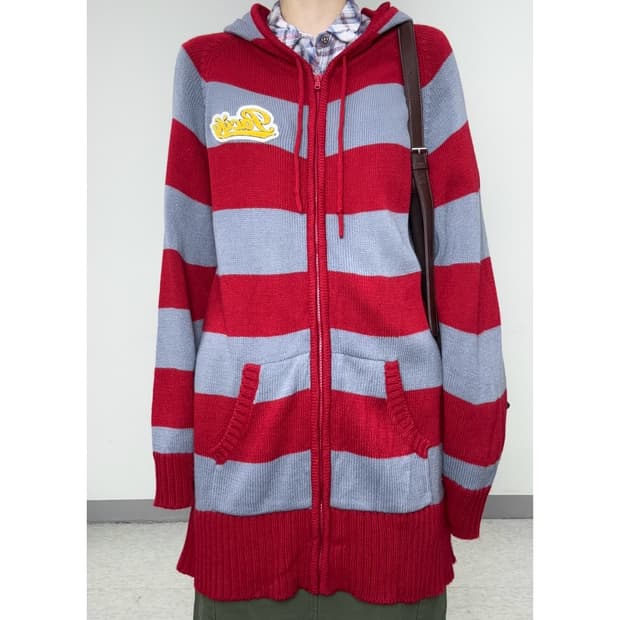 빈티지 니트 후드 집업