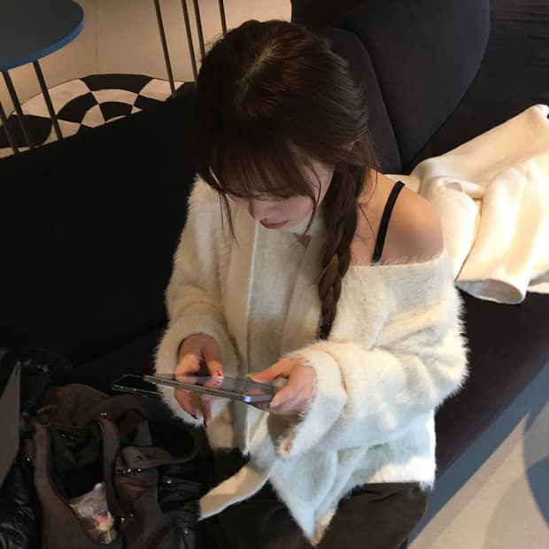 아워캐비넷 cats muffler knit 앙고라 머플러 니트 세트