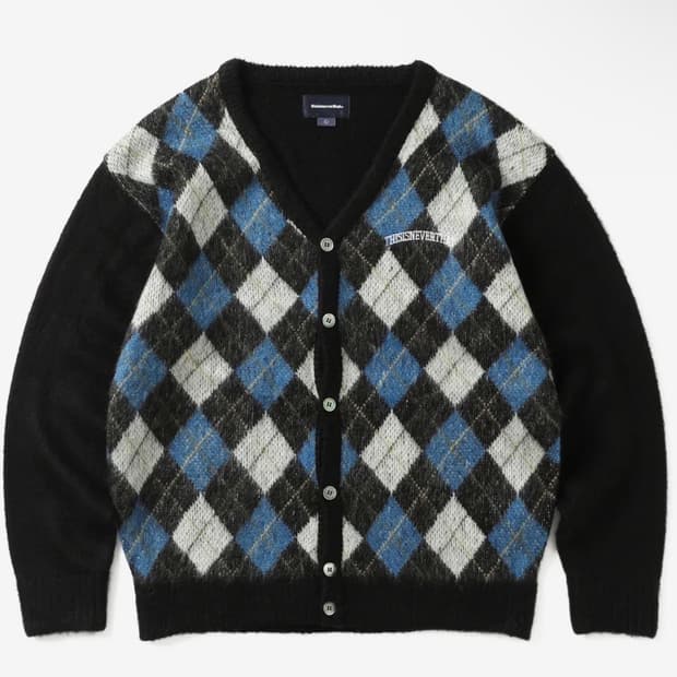 디스이즈네버댓 Argyle Cardigan Black