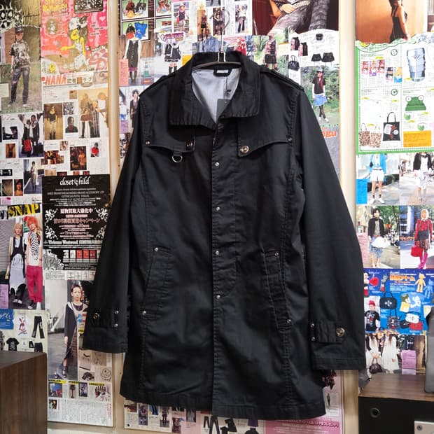 JPN 시멘틱 디자인 코튼 미디 코트