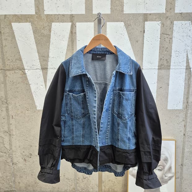O'2nd 오즈세컨 배색 데님 자켓