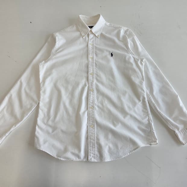 폴로 랄프로렌 화이트 옥스포드 셔츠 M