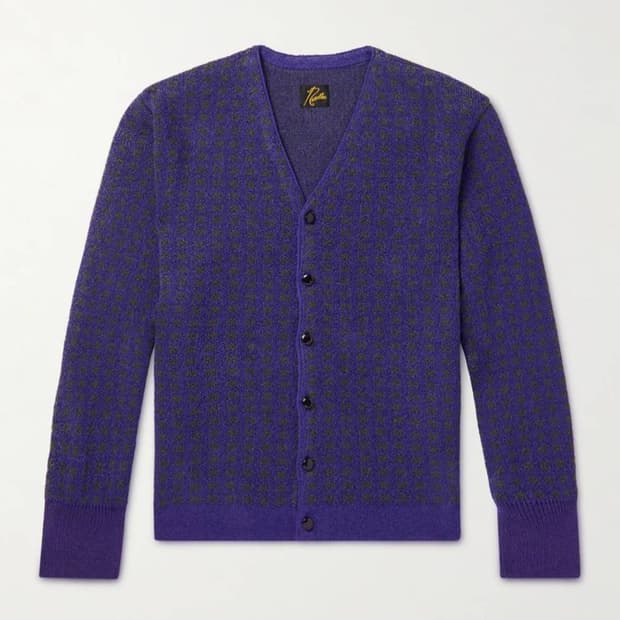 니들스 퍼플 패턴 가디건 M