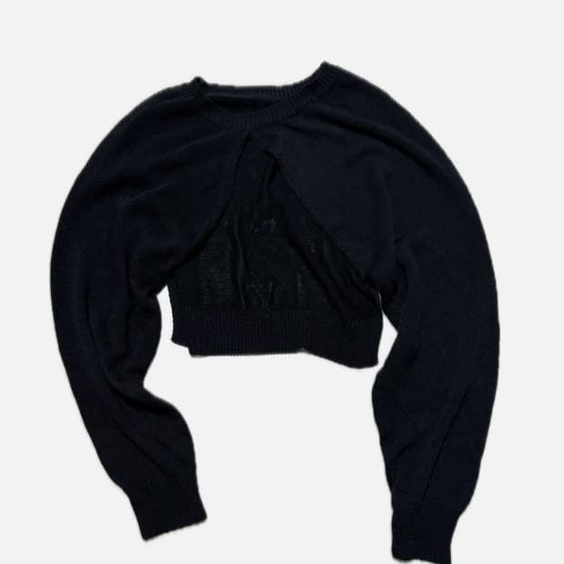 라인 디테일 볼레로 맨투맨가디건 