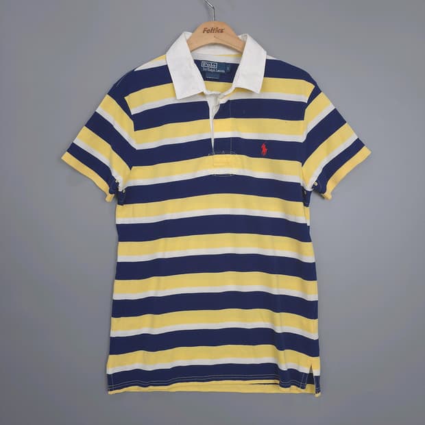 폴로 랄프로렌 Polo 커스텀핏 스트라이프 반팔 카라티 L