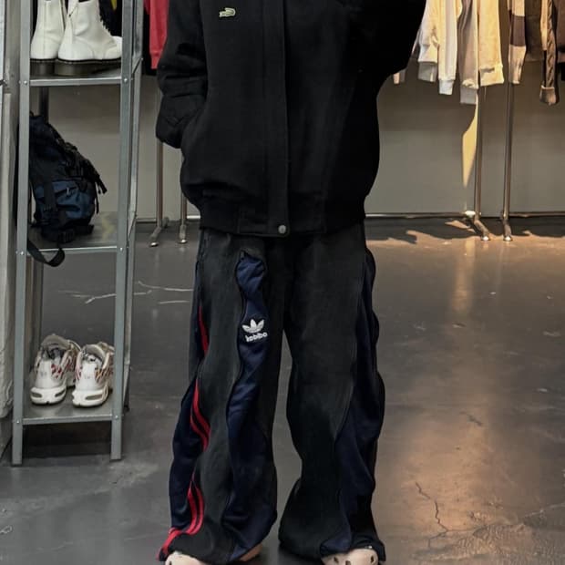 라코스테 블랙 울 봄버 블루종 자켓 A2837